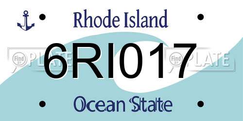 6RI017 Rhode Island License Plate