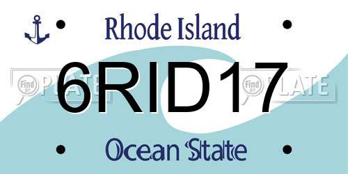 6RID17 Rhode Island License Plate