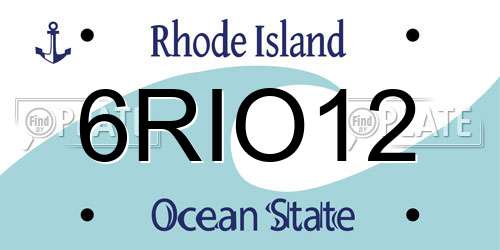 6RIO12 Rhode Island License Plate