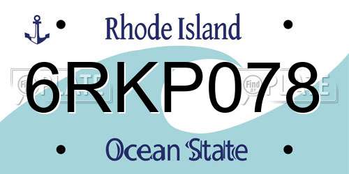 6RKP078 Rhode Island License Plate