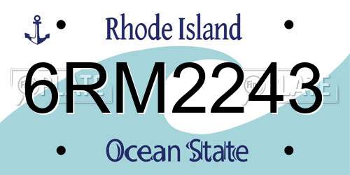 6RM2243 Rhode Island License Plate