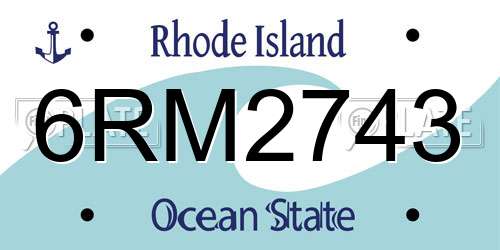 6RM2743 Rhode Island License Plate