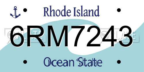 6RM7243 Rhode Island License Plate
