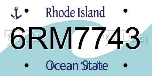 6RM7743 Rhode Island License Plate
