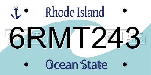 6RMT243 Rhode Island License Plate