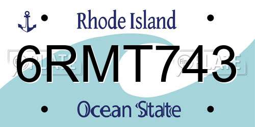 6RMT743 Rhode Island License Plate