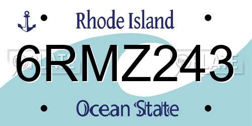 6RMZ243 Rhode Island License Plate