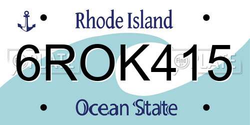 6ROK415 Rhode Island License Plate