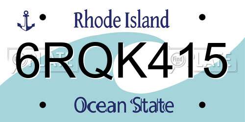 6RQK415 Rhode Island License Plate
