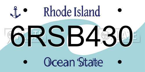 6RSB430 Rhode Island License Plate