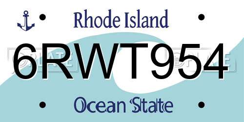 6RWT954 Rhode Island License Plate
