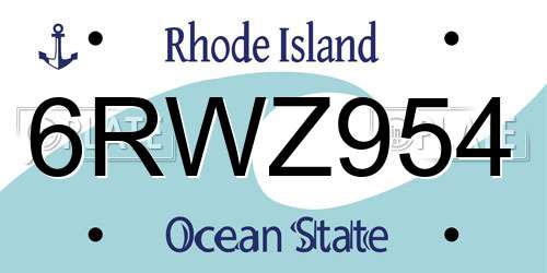6RWZ954 Rhode Island License Plate