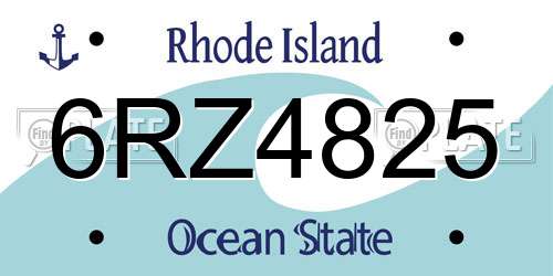 6RZ4825 Rhode Island License Plate