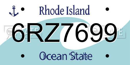 6RZ7699 Rhode Island License Plate