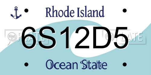 6S12D5 Rhode Island License Plate