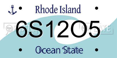 6S12O5 Rhode Island License Plate