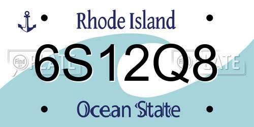 6S12Q8 Rhode Island License Plate