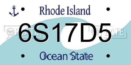 6S17D5 Rhode Island License Plate