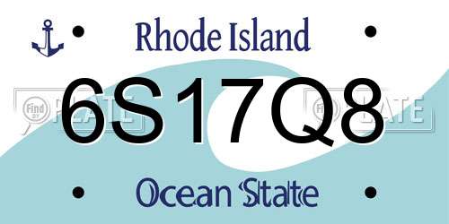 6S17Q8 Rhode Island License Plate