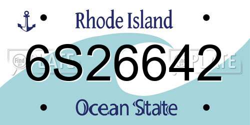 6S26642 Rhode Island License Plate