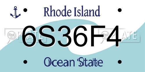 6S36F4 Rhode Island License Plate