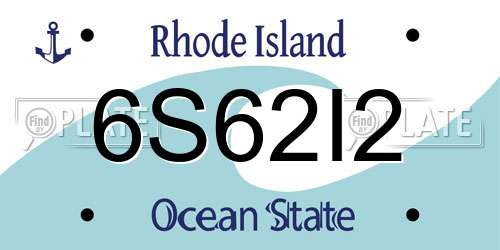 6S62I2 Rhode Island License Plate