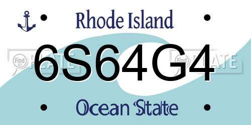 6S64G4 Rhode Island License Plate