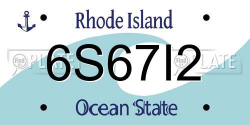 6S67I2 Rhode Island License Plate