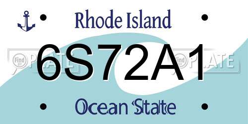 6S72A1 Rhode Island License Plate