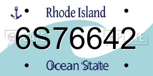 6S76642 Rhode Island License Plate
