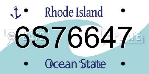 6S76647 Rhode Island License Plate