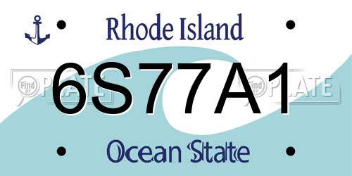 6S77A1 Rhode Island License Plate