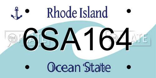 6SA164 Rhode Island License Plate