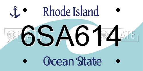 6SA614 Rhode Island License Plate