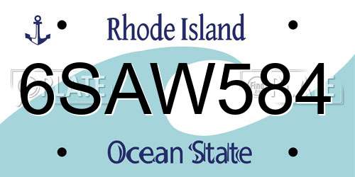 6SAW584 Rhode Island License Plate