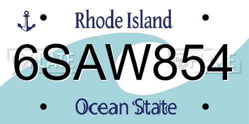 6SAW854 Rhode Island License Plate