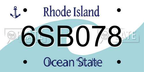 6SB078 Rhode Island License Plate