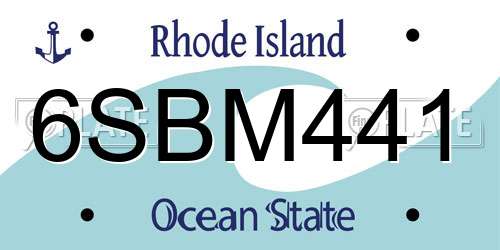 6SBM441 Rhode Island License Plate
