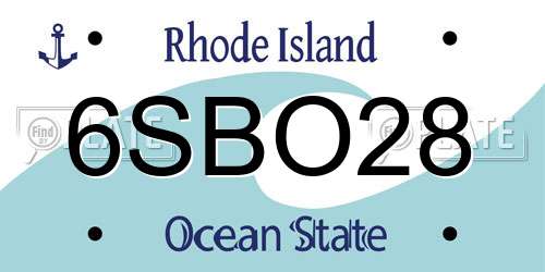 6SBO28 Rhode Island License Plate