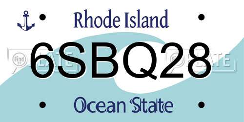 6SBQ28 Rhode Island License Plate