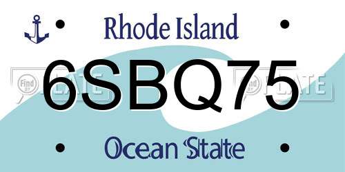 6SBQ75 Rhode Island License Plate