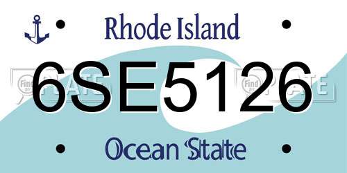 6SE5126 Rhode Island License Plate