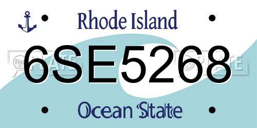 6SE5268 Rhode Island License Plate