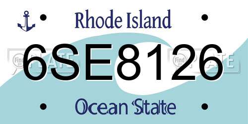 6SE8126 Rhode Island License Plate
