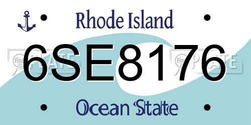 6SE8176 Rhode Island License Plate