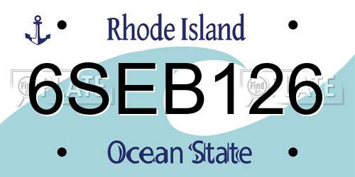 6SEB126 Rhode Island License Plate