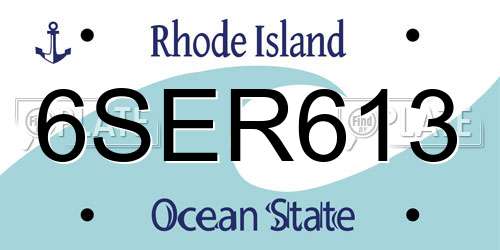 6SER613 Rhode Island License Plate