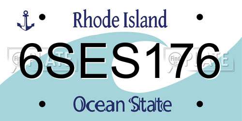 6SES176 Rhode Island License Plate