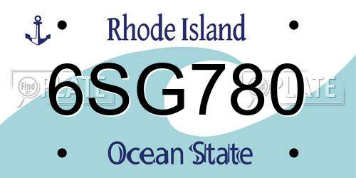 6SG780 Rhode Island License Plate