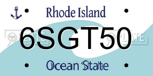 6SGT50 Rhode Island License Plate